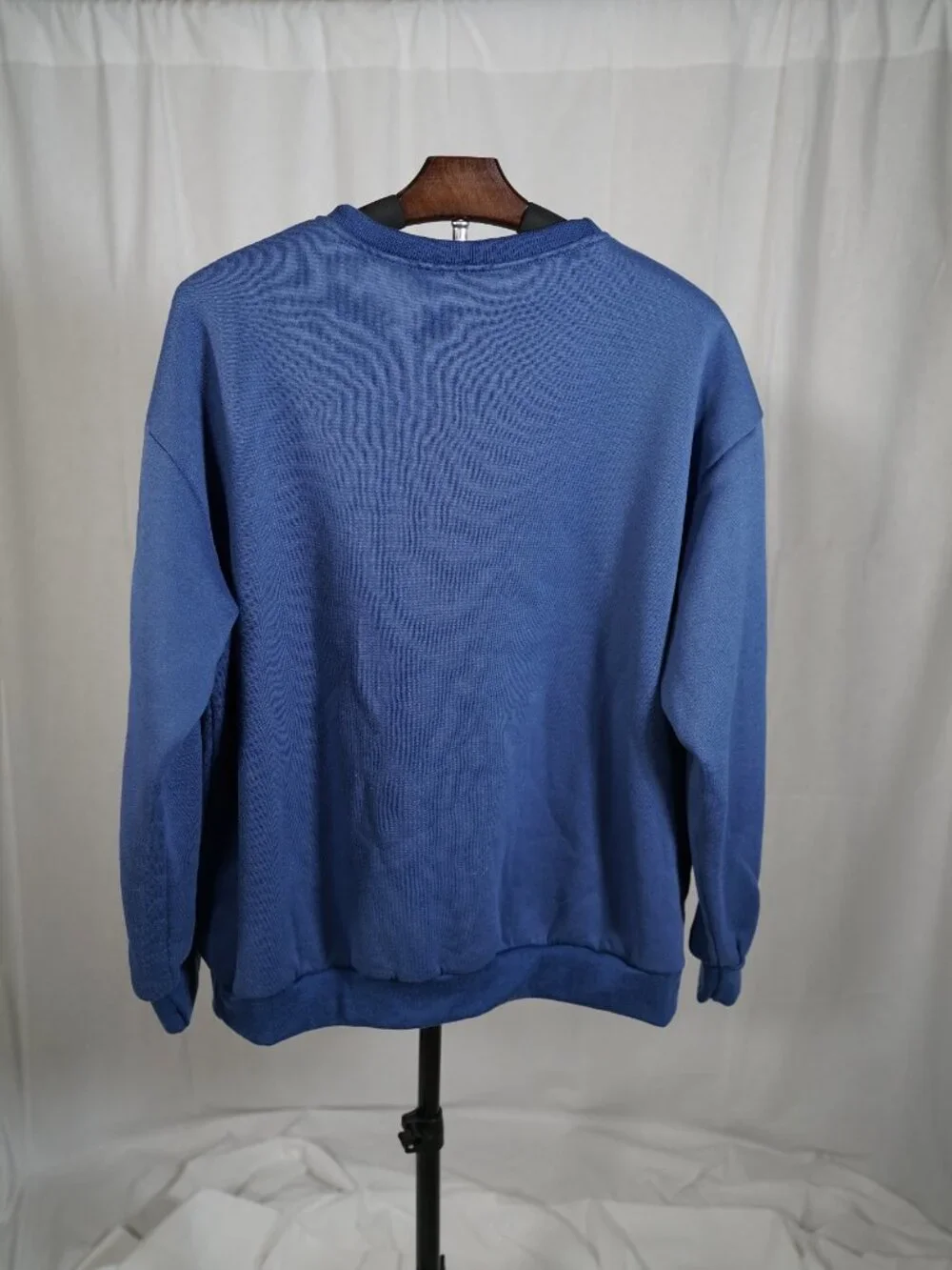Blue Two Piece Lounge Set Sweatshirt Shorts Matching Athleisure Set Size L